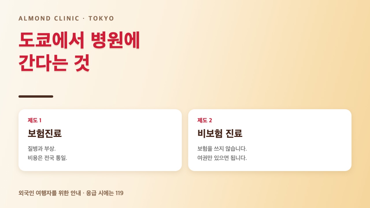 도쿄에서 병원에 간다는 것: 보험진료와 비보험 진료 두 가지 제도 설명