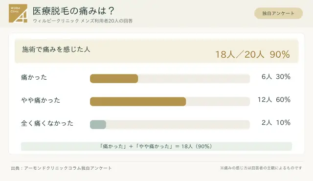 ウィルビークリニックメンズアンケート結果_医療脱毛の痛み
