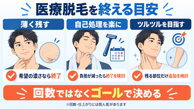 男性の医療脱毛は何回で終わる？5回でツルツルになる？