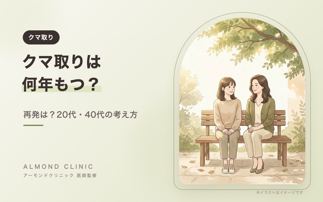 クマ取りは何年もつ?再発は?20代・40代の考え方