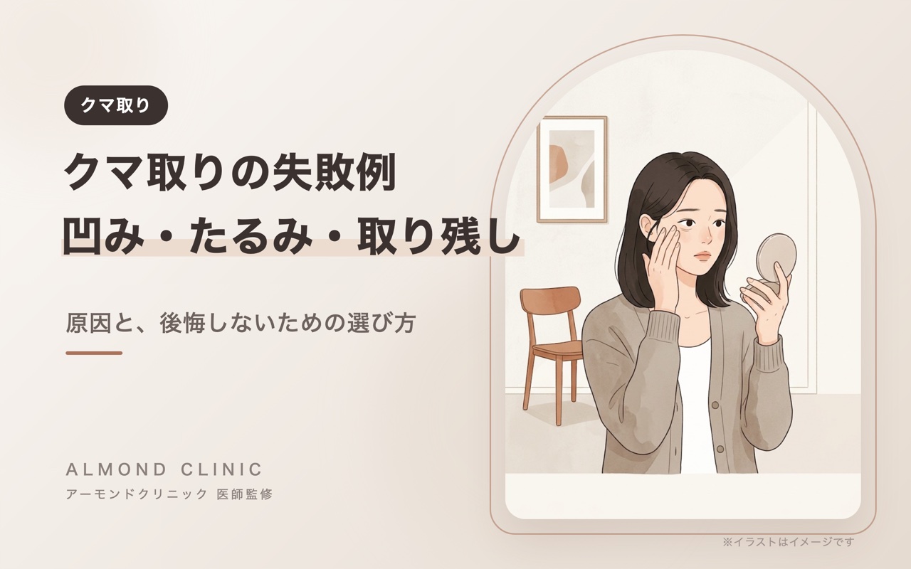 クマ取りの失敗例 凹み・たるみ・取り残し 原因と後悔しないための選び方