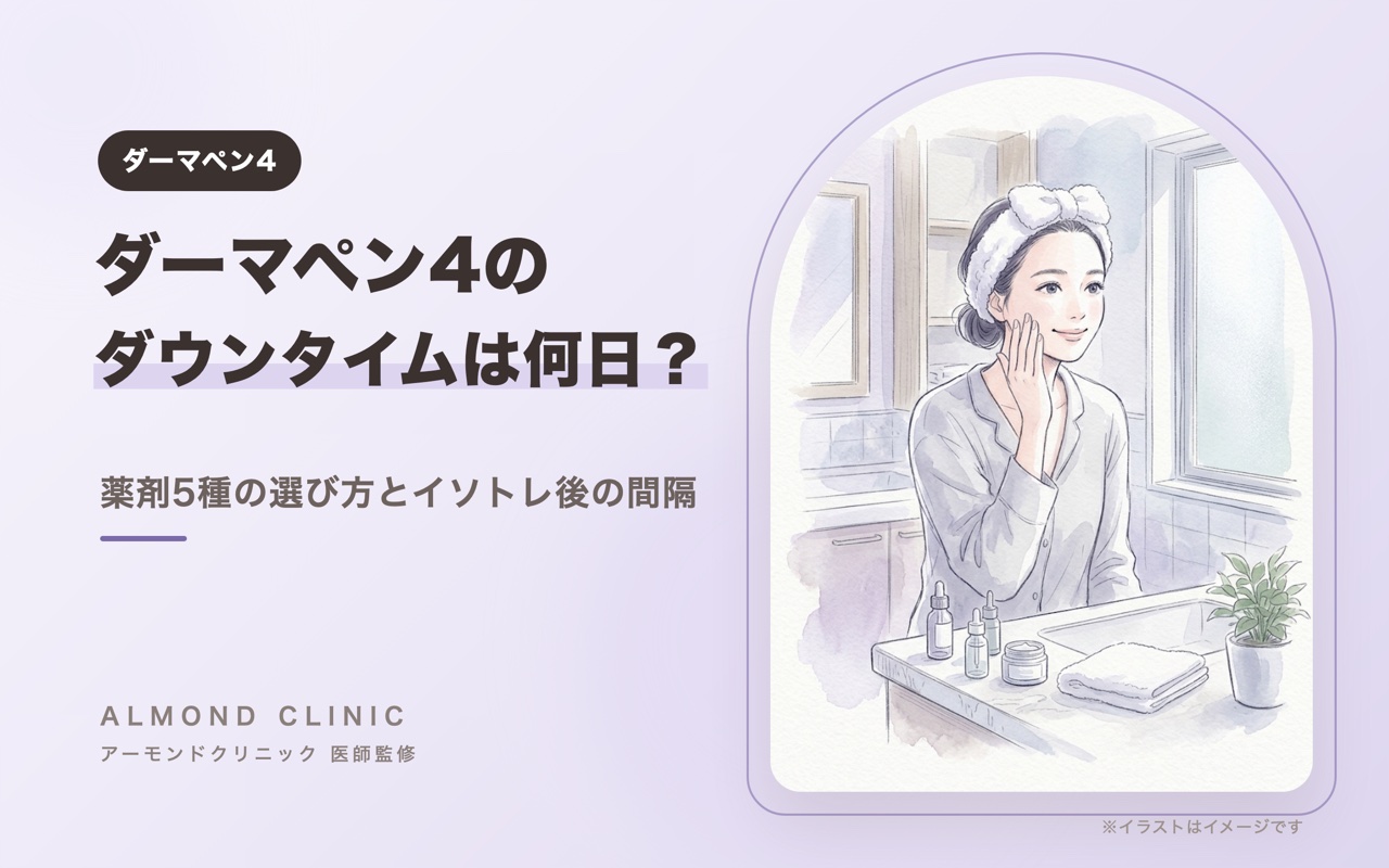 ダーマペン4のダウンタイムは何日？薬剤5種の選び方とイソトレチノイン後の間隔を医師が解説